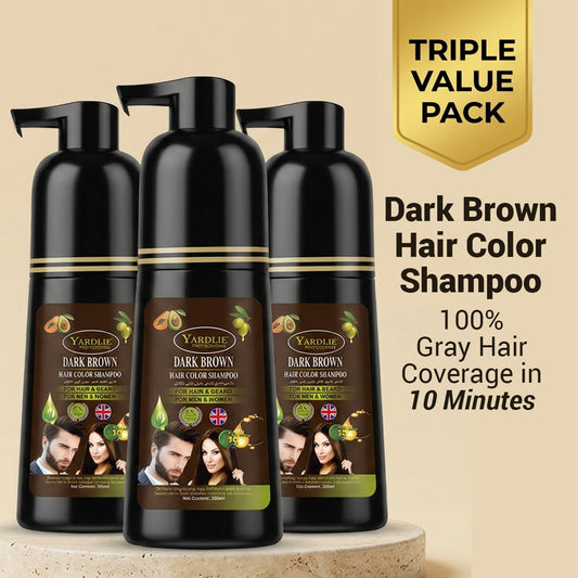 Yardlie Hair Color Shampoo – Triple Pack | Light Brown | 7-in-1 Color Care | 200ML
