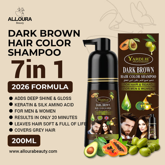Yardlie Hair Color Shampoo – UK-Based | Dark Brown | 7-in-1 Color Care | 200ML - 400ML
