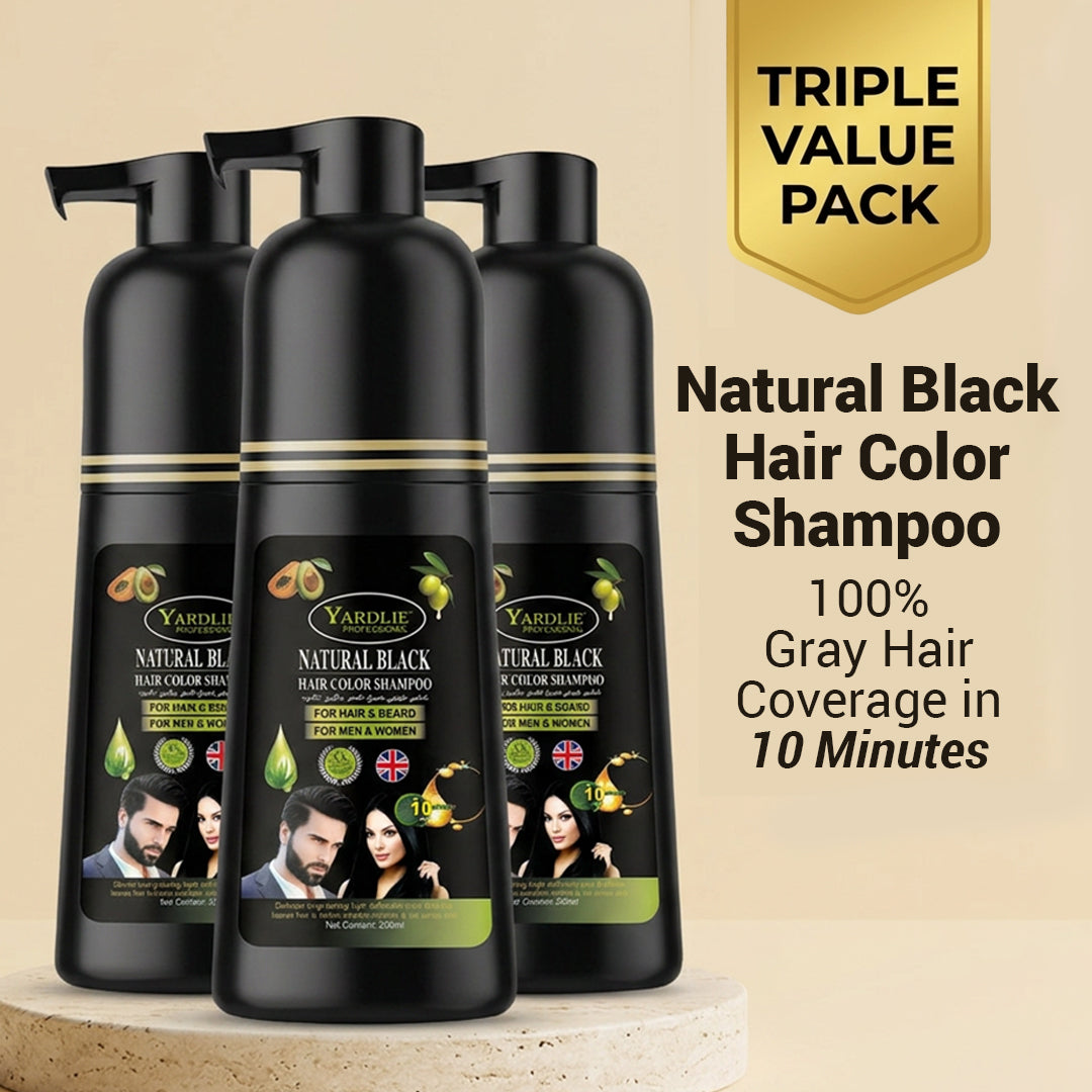 Yardlie Hair Color Shampoo – Triple Pack | Dark Brown | 7-in-1 Color Care | 200ML