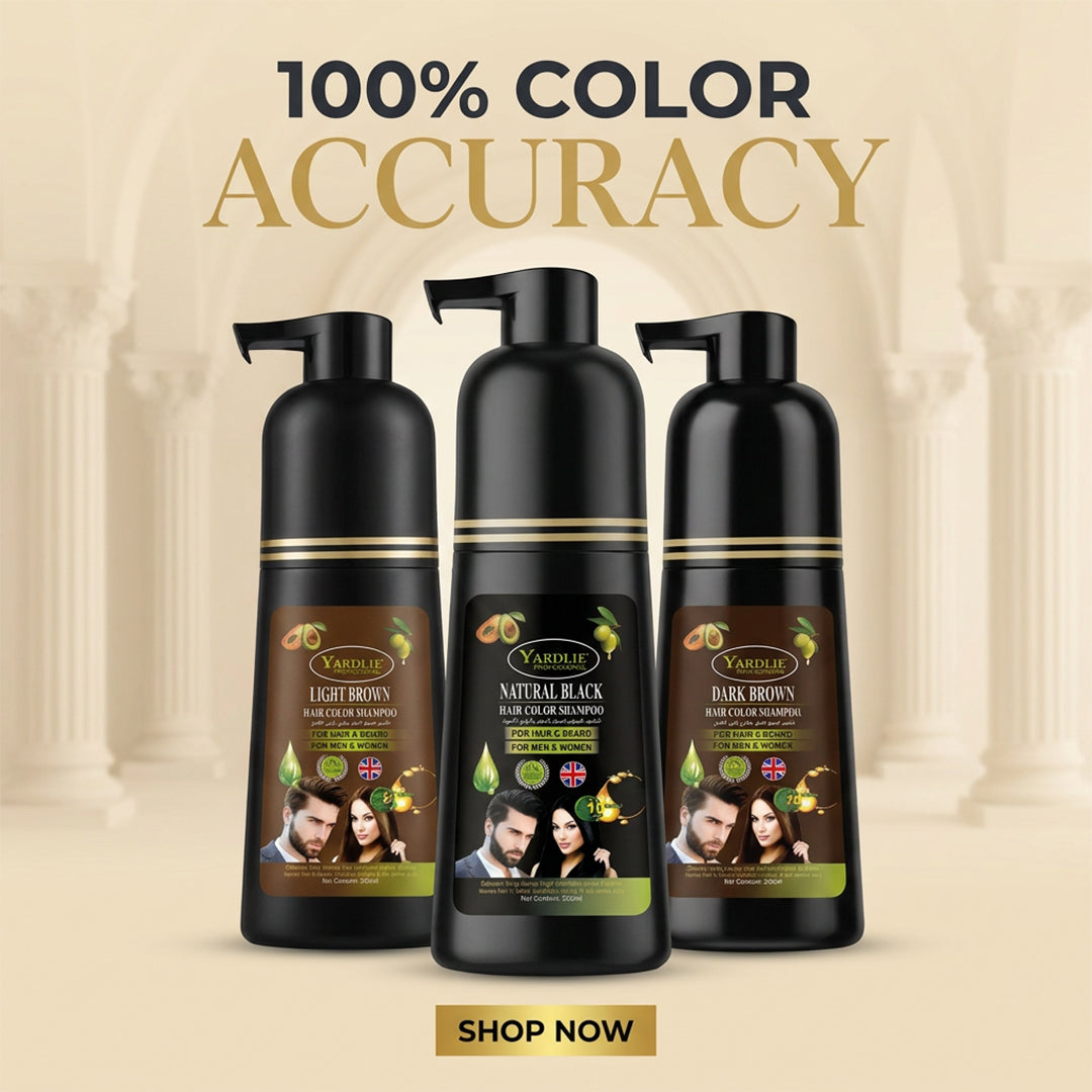 Yardlie Hair Color Shampoo – Triple Pack | Dark Brown | 7-in-1 Color Care | 200ML
