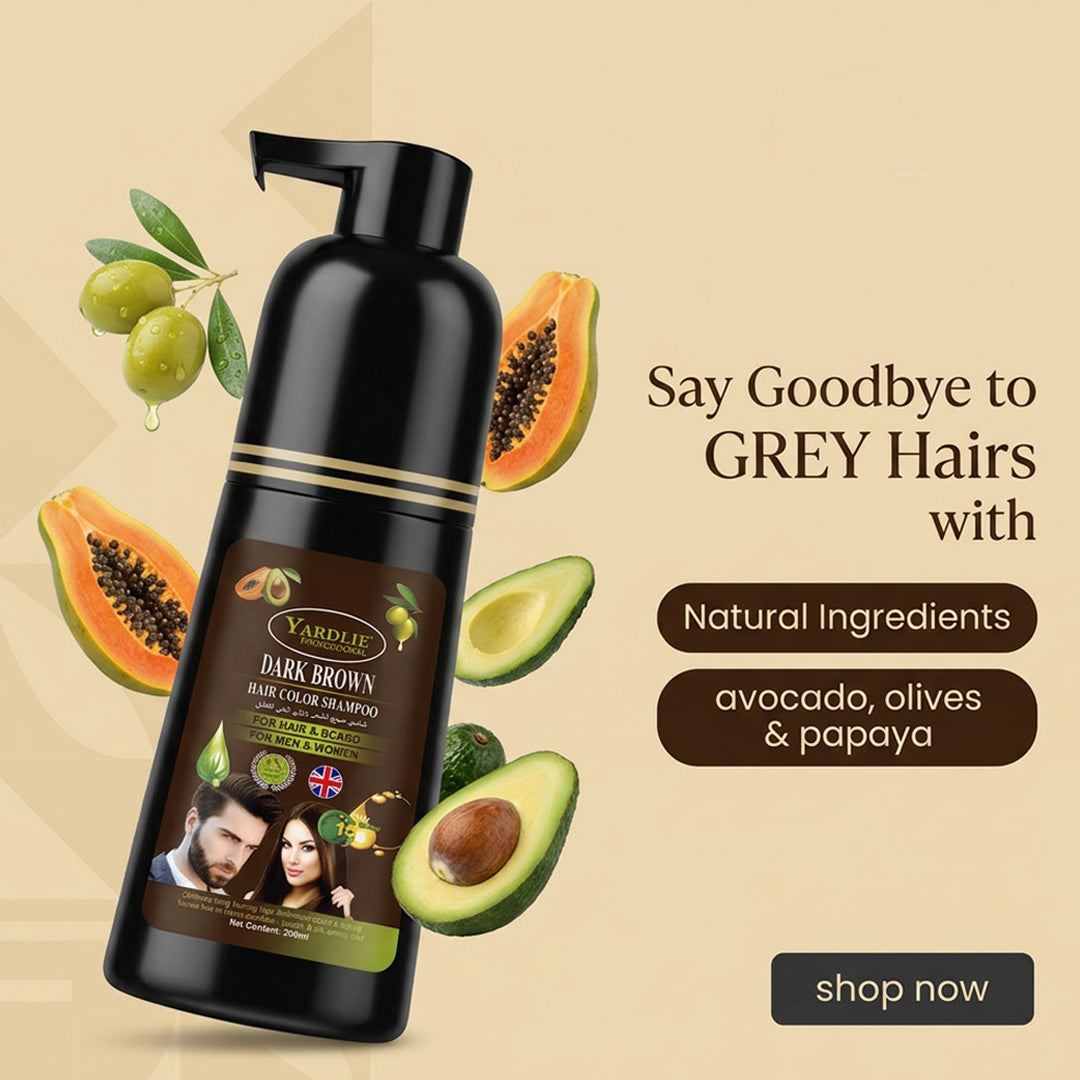 Yardlie Hair Color Shampoo – UK-Based | Light Brown| 7-in-1 Color Care | 200ML