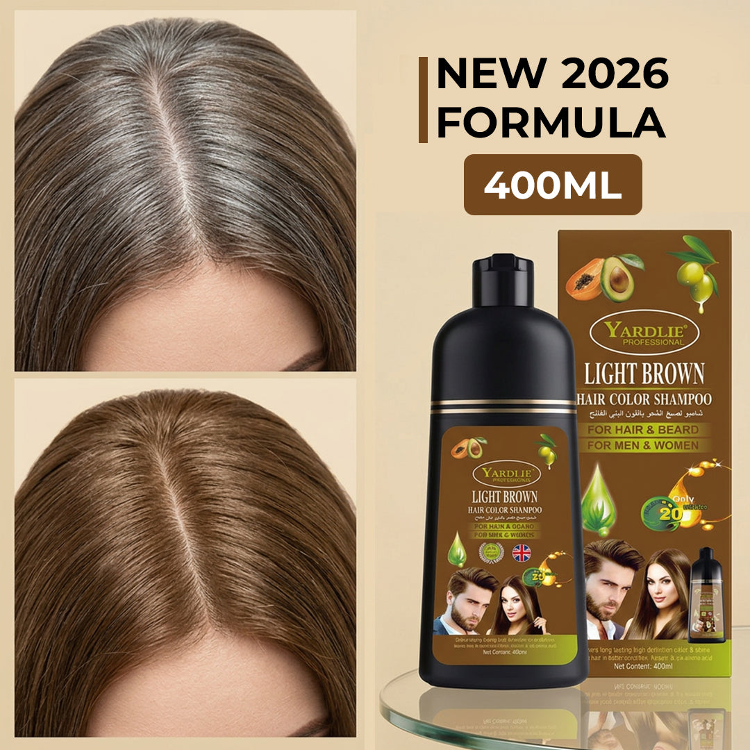 Yardlie Hair Color Shampoo – UK-Based | Light Brown| 7-in-1 Color Care | 200ML