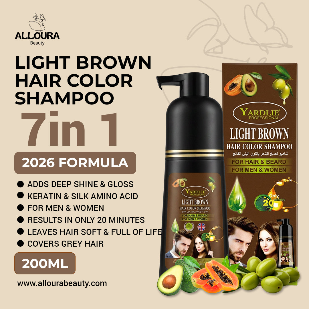 Yardlie Hair Color Shampoo – UK-Based | Light Brown| 7-in-1 Color Care | 200ML