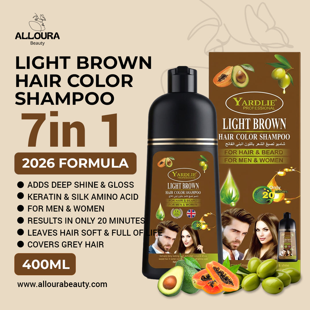 Yardlie Hair Color Shampoo – UK-Based | Light Brown | 7-in-1 Color Care | 400ML