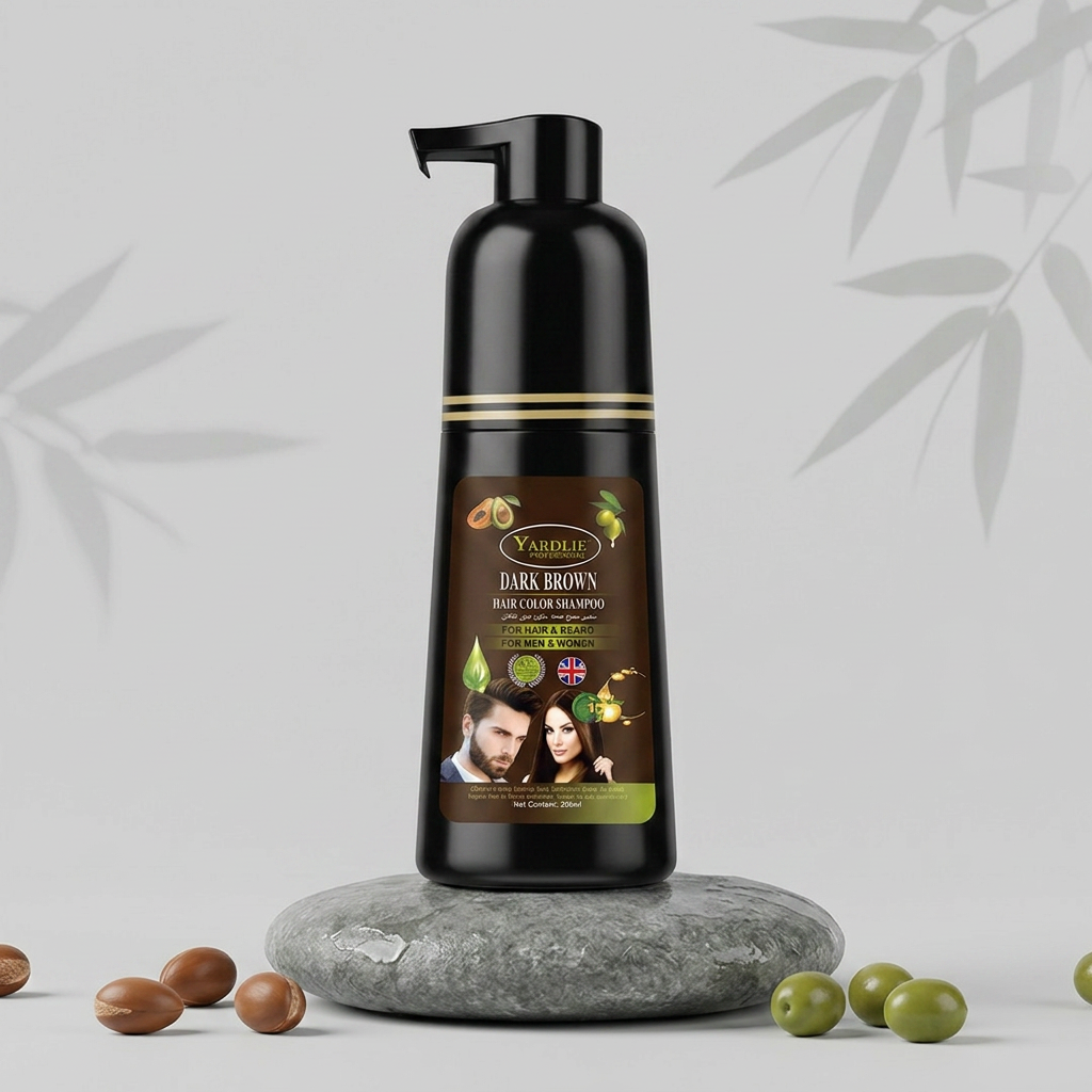 Yardlie Hair Color Shampoo – UK-Based | Dark Brown | 7-in-1 Color Care | 200ML