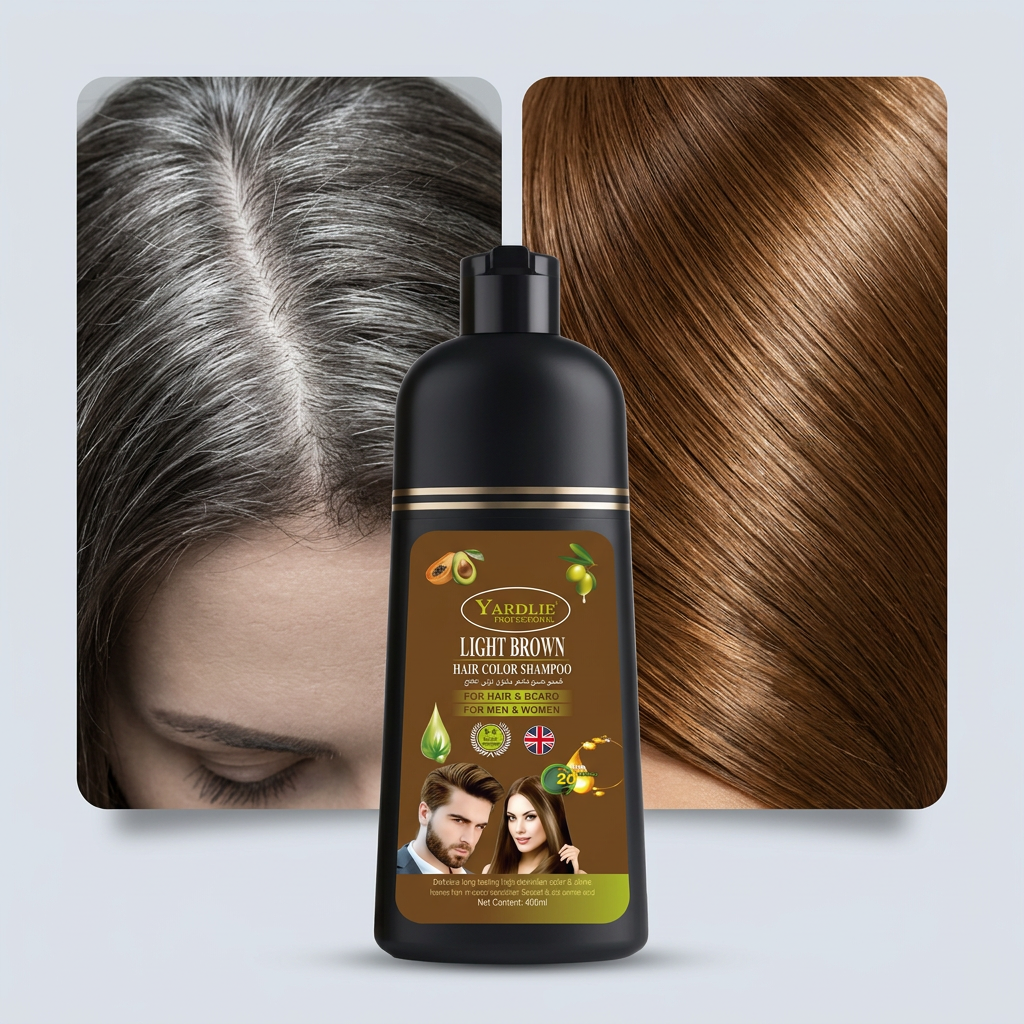 Yardlie Hair Color Shampoo – UK-Based | Light Brown | 7-in-1 Color Care |