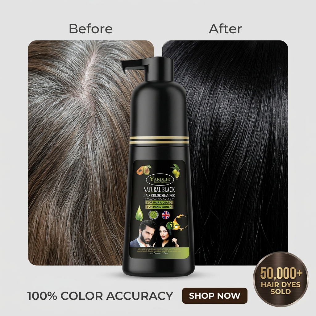 Yardlie Hair Color Shampoo – UK-Based | Dark Brown | 7-in-1 Color Care | 200ML