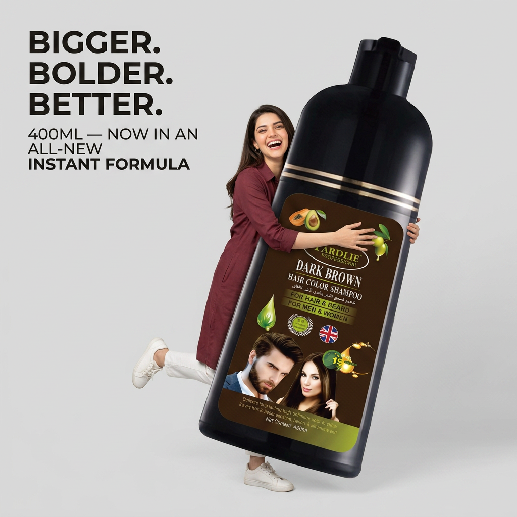 Yardlie Hair Color Shampoo – UK-Based | Dark Brown | 7-in-1 Color Care |