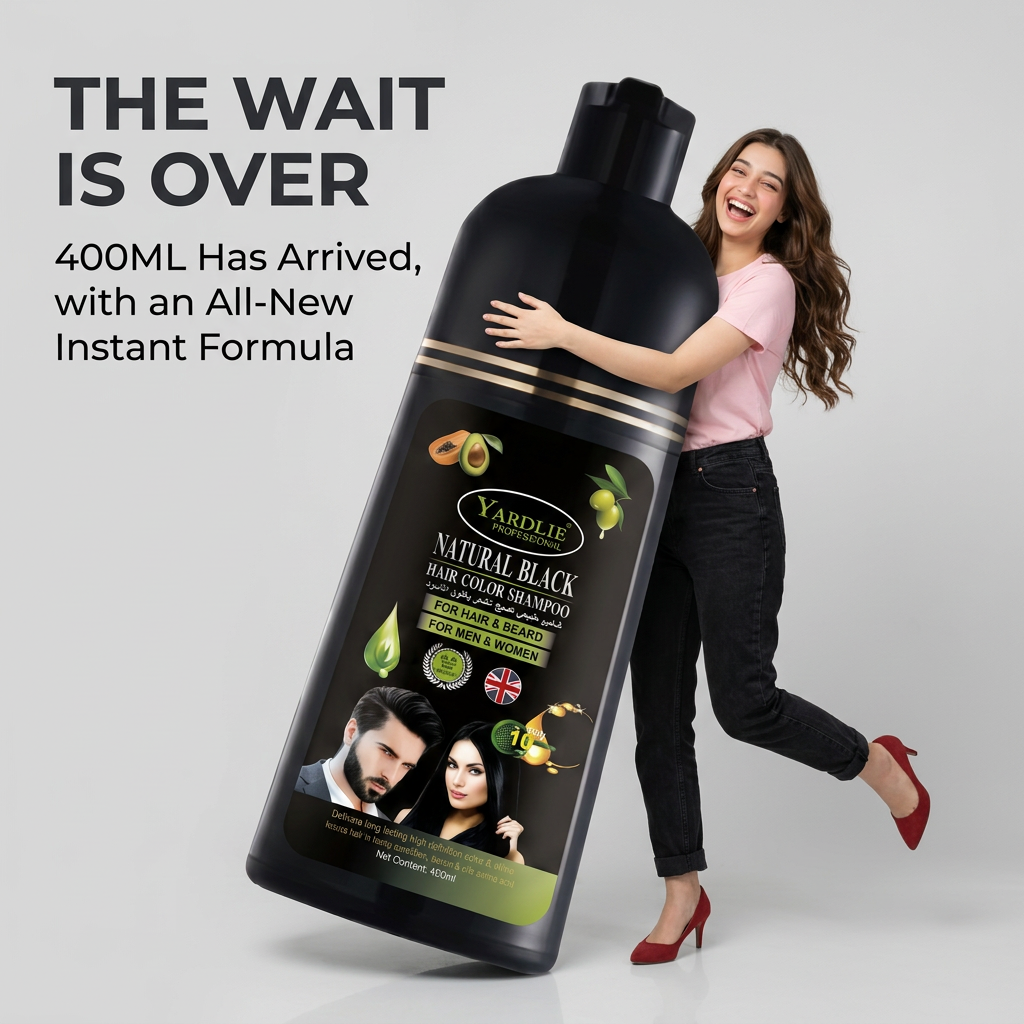 Yardlie Hair Color Shampoo – UK-Based | Natural Black| 7-in-1 Color Care |