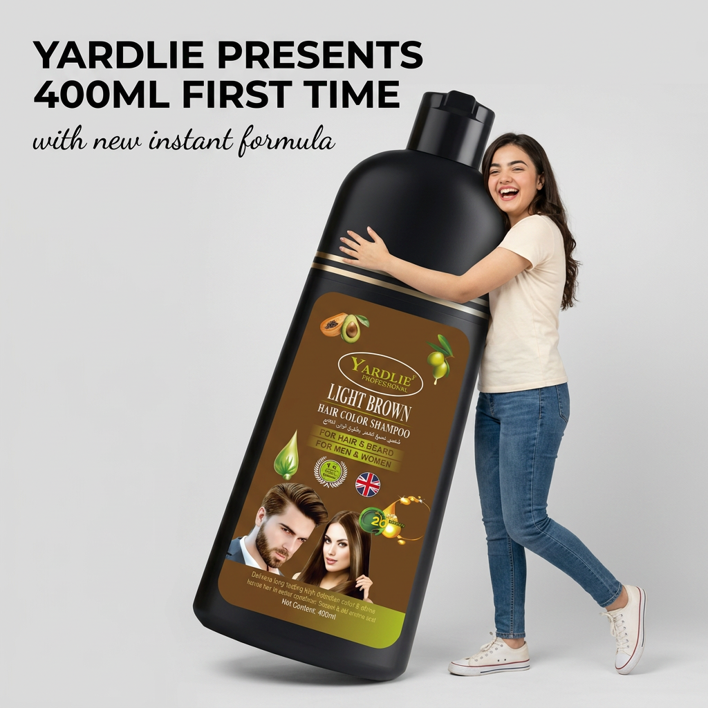 Yardlie Hair Color Shampoo – UK-Based | Light Brown | 7-in-1 Color Care |