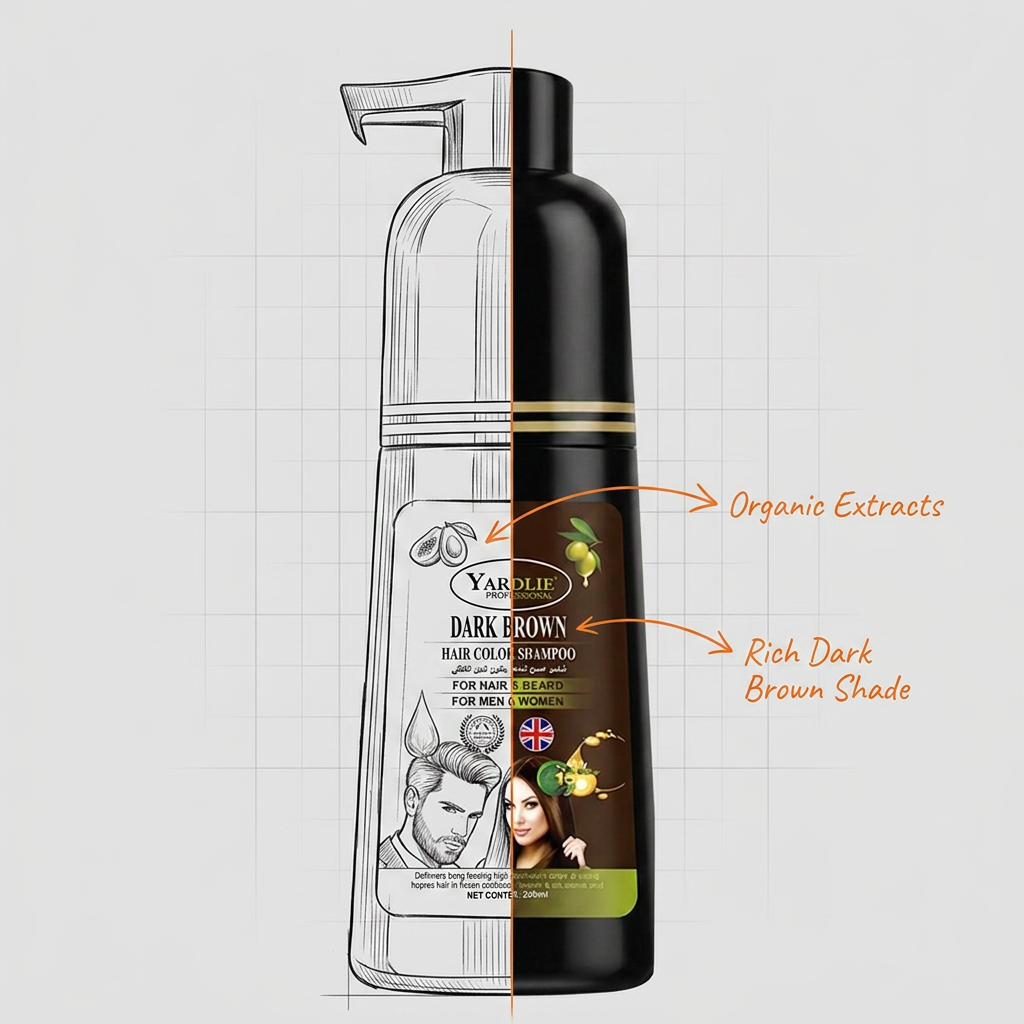 Yardlie Hair Color Shampoo – UK-Based | Light Brown| 7-in-1 Color Care |