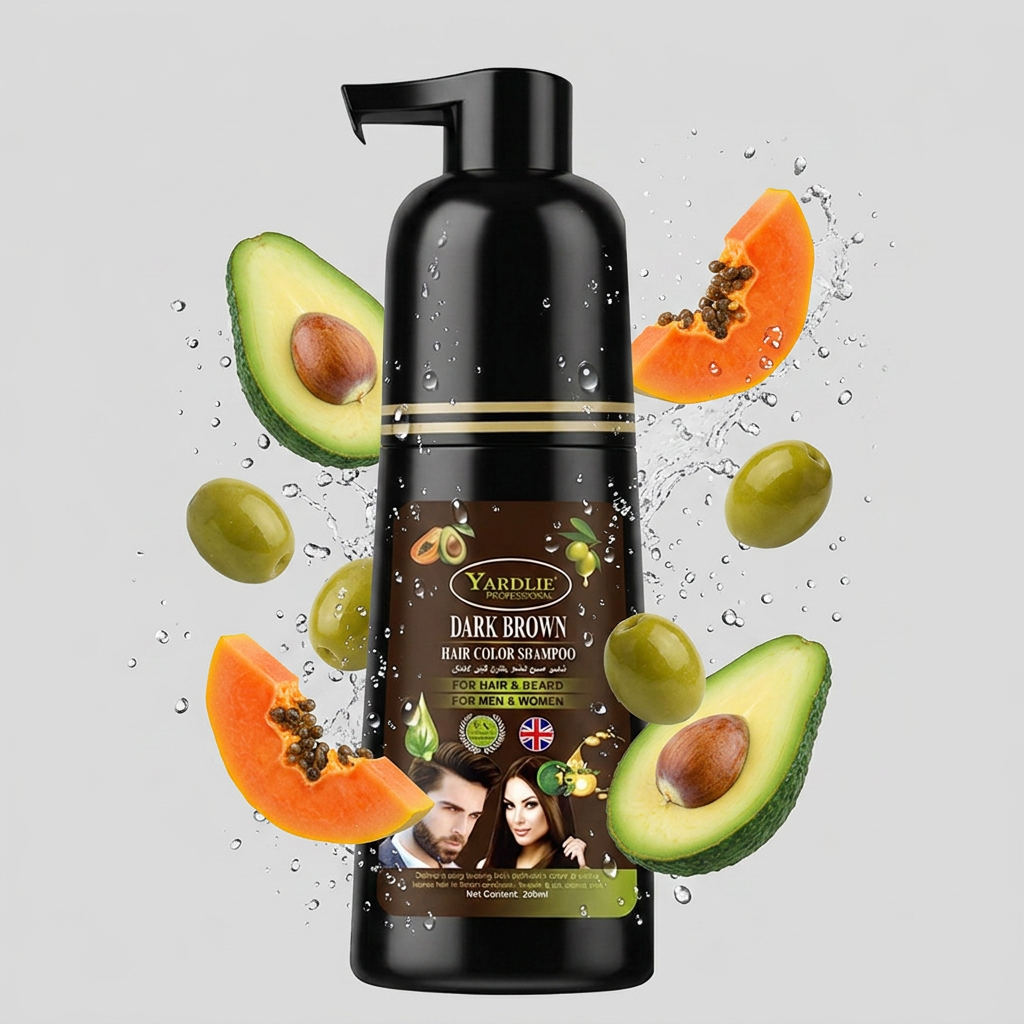 Yardlie Hair Color Shampoo – UK-Based | Dark Brown | 7-in-1 Color Care | 200ML