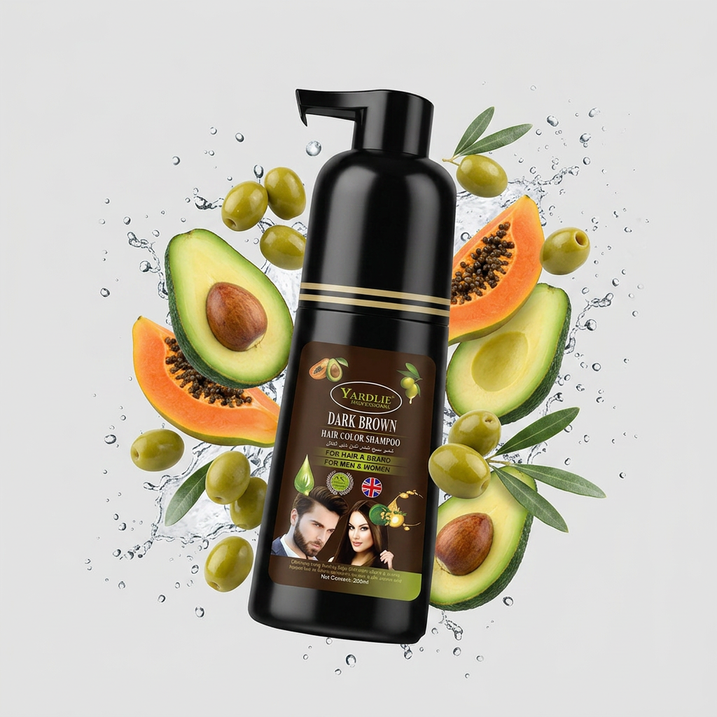 Yardlie Hair Color Shampoo – UK-Based | Natural Black| 7-in-1 Color Care |