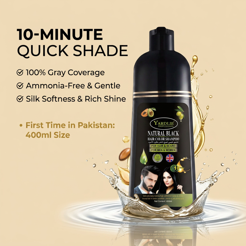 Yardlie Hair Color Shampoo – UK-Based | Dark Brown | 7-in-1 Color Care | 400ML