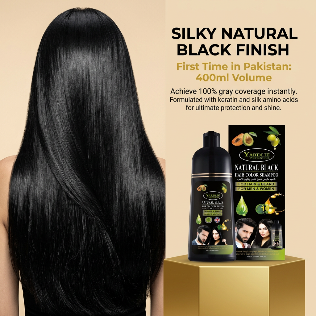 Yardlie Hair Color Shampoo – UK-Based | Dark Brown | 7-in-1 Color Care | 400ML