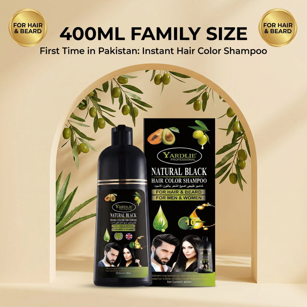 Yardlie Hair Color Shampoo – UK-Based | Dark Brown | 7-in-1 Color Care | 400ML