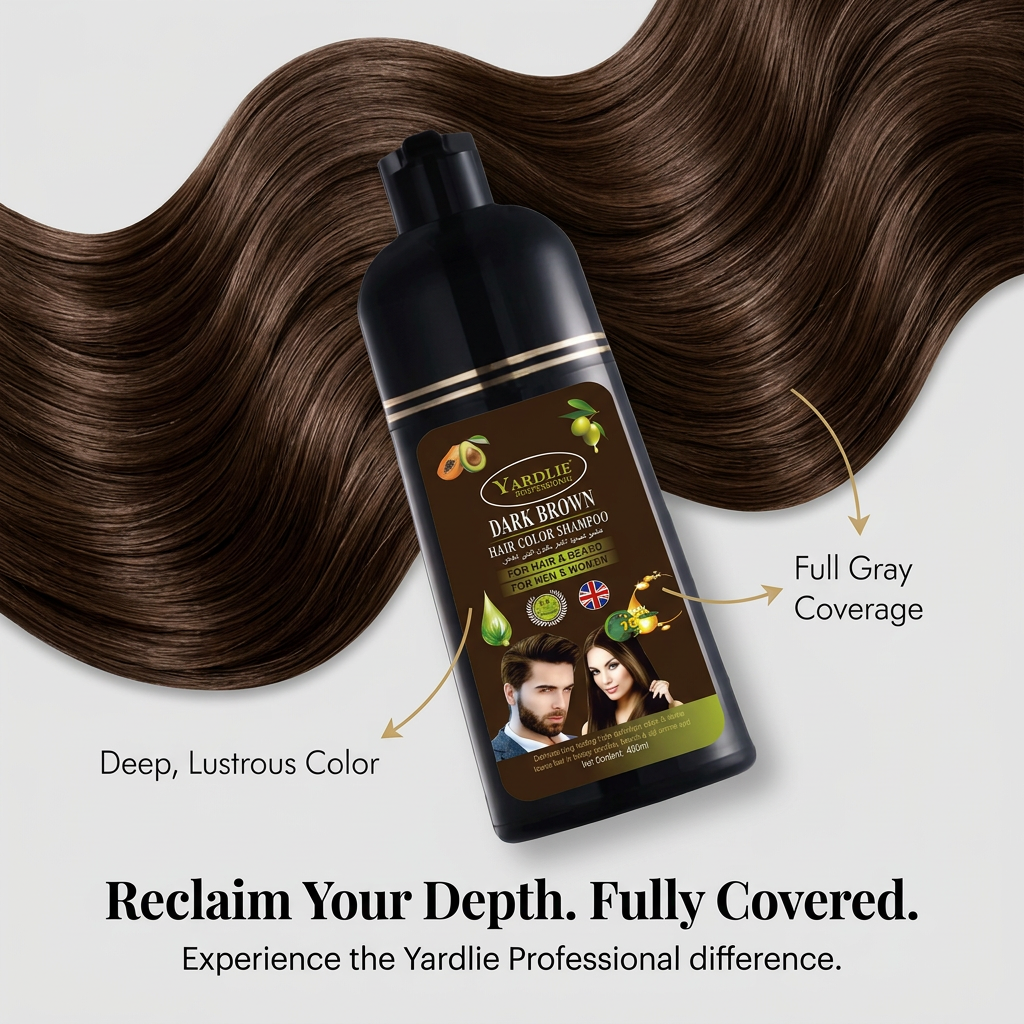 Yardlie Hair Color Shampoo – UK-Based | Dark Brown | 7-in-1 Color Care |