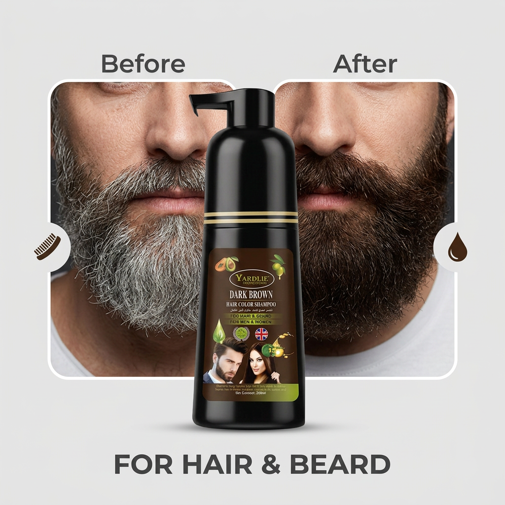 Yardlie Hair Color Shampoo – UK-Based | Dark Brown | 7-in-1 Color Care | 200ML